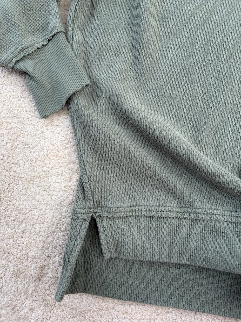Aerie Women’s Size Medium Olive Green Oversized Crewneck Sweatshirt Loungewear - Picture 4 of 8
